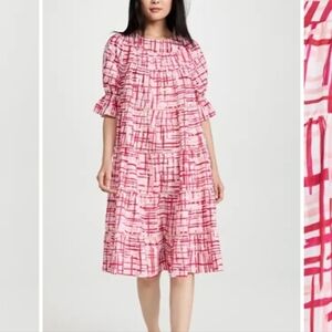 NWT Merlette Paradis Print Dress Berry Crosshatch XS